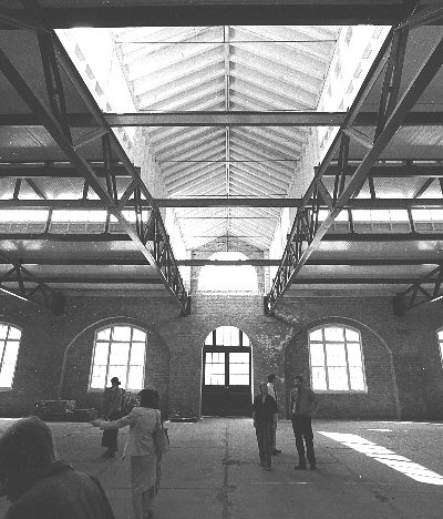 Drill Hall viewed from middle corridor of Block B (proposed staff block)