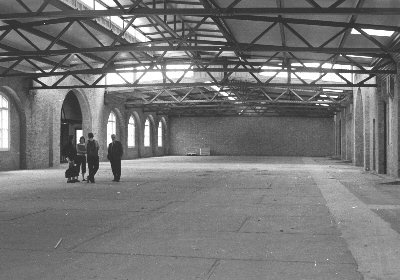 Looking west along Drill Hall from middle